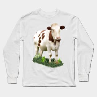 Cow In A Patch Of Grass Long Sleeve T-Shirt